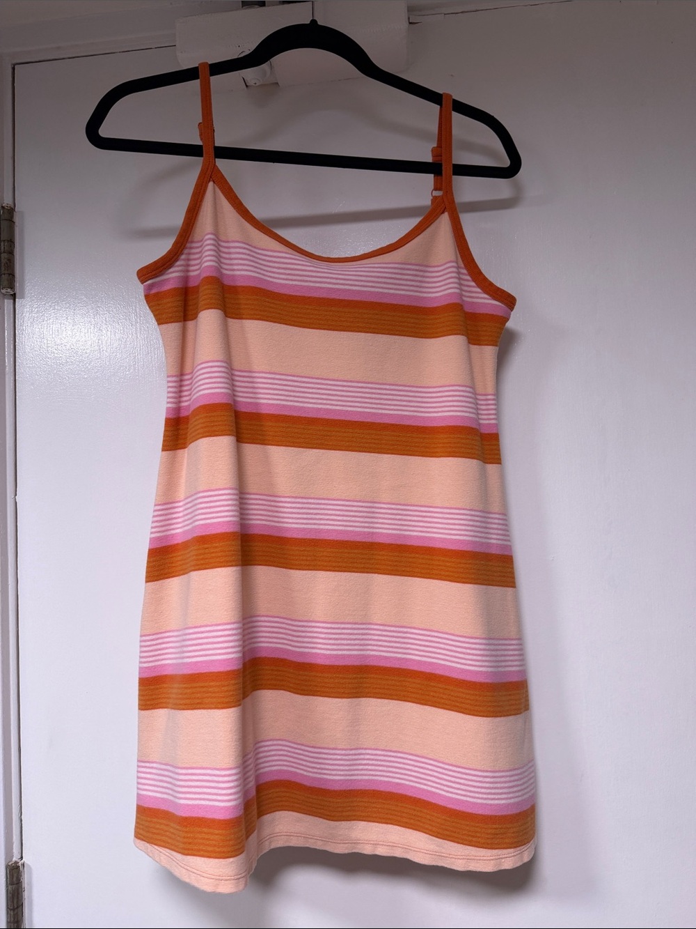 American Eagle Outfitters Pink, Peach & Orange Striped Mini Dress
